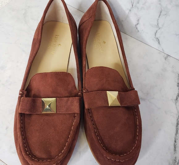 kate spade Shoes - Kate Spade brown slip on leather loafers SZ 9